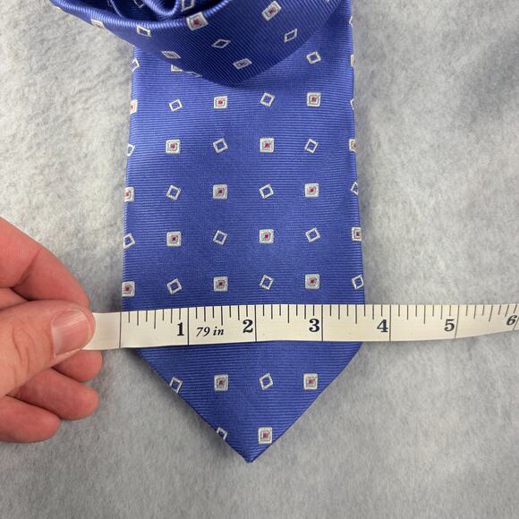 VTG Brooks Brother 346 Repp Necktie Classic Blue Diamond/Argyle Pure Silk Preppy - Picture 7 of 8